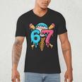 67 Baseball Ice Cream Drip Player Men's V-Neck T-Shirt