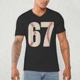 67 Baseball Six Seven 6 7 Meme 67 Men's V-Neck T-Shirt 67 Baseball Six Seven 6 7 Meme 67 Men's V-Neck T-Shirt