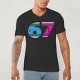 67 Crayon Cool Baseball Crayon 6 7 67 Men's V-Neck T-Shirt 67 Crayon Cool Baseball Crayon 6 7 67 Men's V-Neck T-Shirt