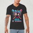 67 Days Of School 67th Day Baseball Meme Men Boys Kids Men's V-Neck T-Shirt