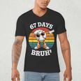 67 Days Of School Bruh Teacher Kids Dabbing Baseball Men's V-Neck T-Shirt 67 Days Of School Bruh Teacher Kids Dabbing Baseball Men's V-Neck T-Shirt
