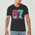 67 Ice Cream Drip Baseball Gen Alpha Slang Six Seven Meme Men's V-Neck T-Shirt