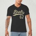 67 Six Seven Bruh Meme Baseball Style Vintage Men's V-Neck T-Shirt