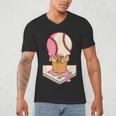 67 Tee Baseball Creamy Dripping Graphic Sixty-Seven Clothes Men's V-Neck T-Shirt 67 Tee Baseball Creamy Dripping Graphic Sixty-Seven Clothes Men's V-Neck T-Shirt