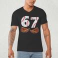 67 Trend Baseball Glove Number Style Men's V-Neck T-Shirt