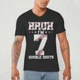 7th Birthday Baseball Bruh I'm 7 Double Digits 7 Years Old Men's V-Neck T-Shirt 7th Birthday Baseball Bruh I'm 7 Double Digits 7 Years Old Men's V-Neck T-Shirt