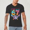 7th Birthday Boys I Was 6 Now I'm 7 Baseball Ice Cream Drip Men's V-Neck T-Shirt 7th Birthday Boys I Was 6 Now I'm 7 Baseball Ice Cream Drip Men's V-Neck T-Shirt