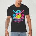 8th Birthday Baseball Ice Cream Drip 8 Years Old Girls B-Day Men's V-Neck T-Shirt 8th Birthday Baseball Ice Cream Drip 8 Years Old Girls B-Day Men's V-Neck T-Shirt
