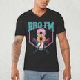 8th Birthday Boy Bro I'm 8 Years Old Baseball Theme Men's V-Neck T-Shirt