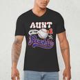 Aunt Rookie Of Year 1st Birthday Baseball Theme Matching Men's V-Neck T-Shirt Aunt Rookie Of Year 1st Birthday Baseball Theme Matching Men's V-Neck T-Shirt