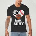Ball Aunt Heart Football Baseball Hockey Game Day Men's V-Neck T-Shirt Ball Aunt Heart Football Baseball Hockey Game Day Men's V-Neck T-Shirt