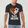 Ball Mom Heart Soccer Basketball Baseball Football Mom Men's V-Neck T-Shirt Ball Mom Heart Soccer Basketball Baseball Football Mom Men's V-Neck T-Shirt