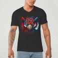 Baseball 12 Year Old Splash Drip 12th Birthday Boy Number 12 Men's V-Neck T-Shirt Baseball 12 Year Old Splash Drip 12th Birthday Boy Number 12 Men's V-Neck T-Shirt