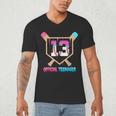 Baseball 13 Year Ice Cream Drip 13th Bday Official Teenager Men's V-Neck T-Shirt