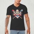 Baseball 2026 Ice Cream Drip Bats For Boys Birthday Graphic Men's V-Neck T-Shirt Baseball 2026 Ice Cream Drip Bats For Boys Birthday Graphic Men's V-Neck T-Shirt