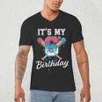 Baseball 6 Year Old Ice Cream Drip 6th Birthday Boy Number 6 Men's V-Neck T-Shirt