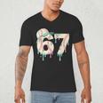 Baseball 67 Drip Six Seven Baseball Dripping Boys Kids Men's V-Neck T-Shirt Baseball 67 Drip Six Seven Baseball Dripping Boys Kids Men's V-Neck T-Shirt