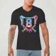 Baseball 8 Year Old Boy Ice Cream Drip 8th Birthday Player Men's V-Neck T-Shirt