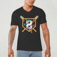 Baseball 8 Year Old Ice Cream Drip 8th Birthday Boy Number 8 Men's V-Neck T-Shirt Baseball 8 Year Old Ice Cream Drip 8th Birthday Boy Number 8 Men's V-Neck T-Shirt