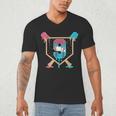 Baseball 9 Year Old Ice Cream Drip 9th Birthday Boys Player Men's V-Neck T-Shirt Baseball 9 Year Old Ice Cream Drip 9th Birthday Boys Player Men's V-Neck T-Shirt