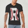 Baseball Alphabet Monogram Initial Letter R Men's V-Neck T-Shirt Baseball Alphabet Monogram Initial Letter R Men's V-Neck T-Shirt