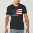 Baseball American Flag Patriotic USA Pride Men's V-Neck T-Shirt Baseball American Flag Patriotic USA Pride Men's V-Neck T-Shirt