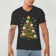 Baseball Bat Christmas Tree Lights Holiday Xmas Men's V-Neck T-Shirt