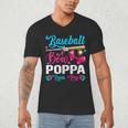 Baseball Or Bows Poppa Loves You Gender Reveal Men's V-Neck T-Shirt Baseball Or Bows Poppa Loves You Gender Reveal Men's V-Neck T-Shirt