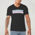 Baseball Bubble Letter Men's V-Neck T-Shirt Baseball Bubble Letter Men's V-Neck T-Shirt