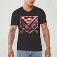Baseball Candy Cane Christmas Baseball Ice Cream Drip Boys Men's V-Neck T-Shirt Baseball Candy Cane Christmas Baseball Ice Cream Drip Boys Men's V-Neck T-Shirt