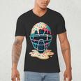 Baseball Catcher Mask Ice Cream Dripping Baseball Boy Youth Men's V-Neck T-Shirt