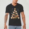 Baseball Christmas Tree Light Xmas Baseball Men's V-Neck T-Shirt Baseball Christmas Tree Light Xmas Baseball Men's V-Neck T-Shirt