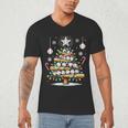 Baseball Christmas Tree Lights Men's V-Neck T-Shirt Baseball Christmas Tree Lights Men's V-Neck T-Shirt