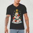 Baseball Christmas Tree Lights Santa Sport Player Lover Xmas Men's V-Neck T-Shirt Baseball Christmas Tree Lights Santa Sport Player Lover Xmas Men's V-Neck T-Shirt