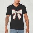 Baseball Coquette Bow Cute Baseball Game Men's V-Neck T-Shirt Baseball Coquette Bow Cute Baseball Game Men's V-Neck T-Shirt