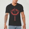 Baseball Cross Bats Pitcher Jesus Faith Men's V-Neck T-Shirt Baseball Cross Bats Pitcher Jesus Faith Men's V-Neck T-Shirt