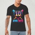 Baseball Drip 10th Birthday Boy Double Digits Ice Cream Drip Men's V-Neck T-Shirt Baseball Drip 10th Birthday Boy Double Digits Ice Cream Drip Men's V-Neck T-Shirt