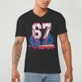 Baseball Drip 67 Meme Six Seven 6-7 Gen Alpha Slang Men's V-Neck T-Shirt Baseball Drip 67 Meme Six Seven 6-7 Gen Alpha Slang Men's V-Neck T-Shirt