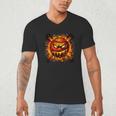 Baseball Drip Angry Lava Slime Ball Graphic Men's V-Neck T-Shirt
