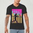 Baseball Drip Bat Boys Ice Cream American Flag 4th Of July Men's V-Neck T-Shirt Baseball Drip Bat Boys Ice Cream American Flag 4th Of July Men's V-Neck T-Shirt