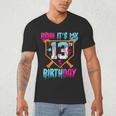 Baseball Drip Bruh It's My 13th Birthday Boy Ice Cream Drip Men's V-Neck T-Shirt