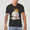 Baseball Drip Ice Cream Crown Melt Graphic Men's V-Neck T-Shirt Baseball Drip Ice Cream Crown Melt Graphic Men's V-Neck T-Shirt