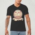 Baseball Drip Ice Cream Melting Illustration Men's V-Neck T-Shirt Baseball Drip Ice Cream Melting Illustration Men's V-Neck T-Shirt