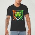 Baseball Drip Ice Cream St Patricks Day Shamrock Lucky Men's V-Neck T-Shirt