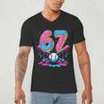 Baseball Drip Number 67 Player 67Th Birthday Baseball Meme Men's V-Neck T-Shirt Baseball Drip Number 67 Player 67Th Birthday Baseball Meme Men's V-Neck T-Shirt