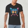 Baseball Drip Number 67 Player Or 67Th Birthday Men's V-Neck T-Shirt