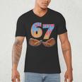 Baseball Drip Number 67 Player Six Seven Meme Men's V-Neck T-Shirt