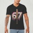 Baseball Drip Number 67 Sports Player Six Seven Meme Fan Men's V-Neck T-Shirt Baseball Drip Number 67 Sports Player Six Seven Meme Fan Men's V-Neck T-Shirt
