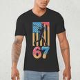 Baseball Drip USA Flag 67 Player 67th Birthday Ice Cream 67 Men's V-Neck T-Shirt Baseball Drip USA Flag 67 Player 67th Birthday Ice Cream 67 Men's V-Neck T-Shirt