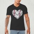 Baseball Heart Love Game Sports Fan Game Day Men's V-Neck T-Shirt Baseball Heart Love Game Sports Fan Game Day Men's V-Neck T-Shirt